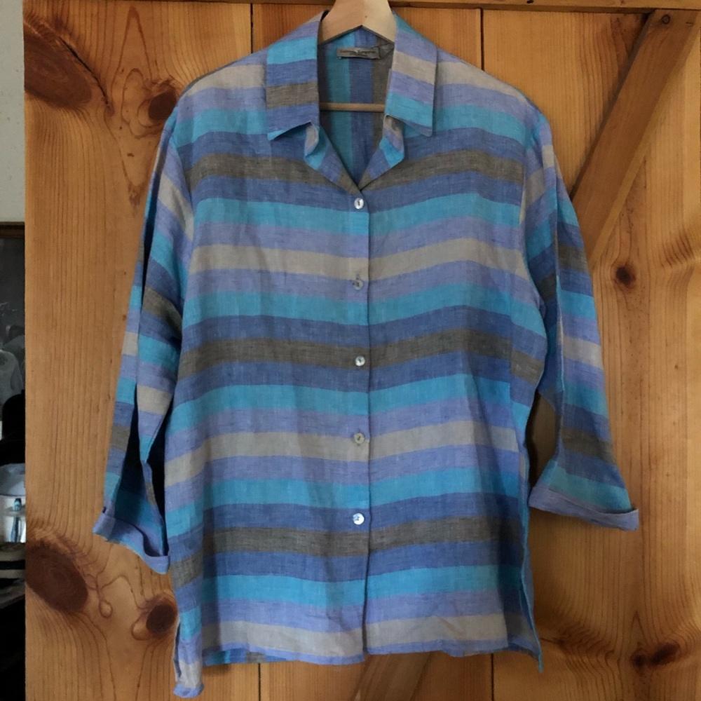 Italian Oversized Linen Shirt Beach Vibe